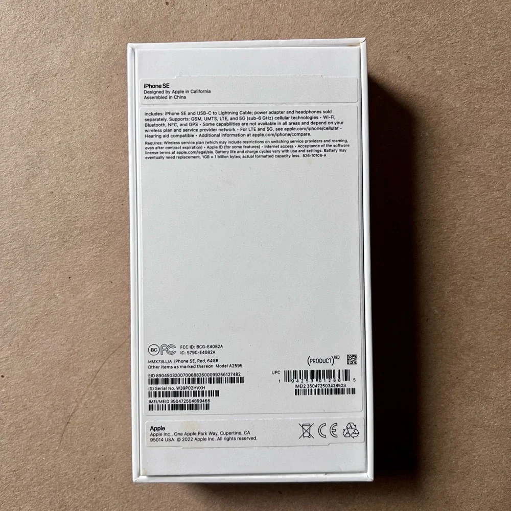 EMPTY BOX ONLY Apple iPhone SE